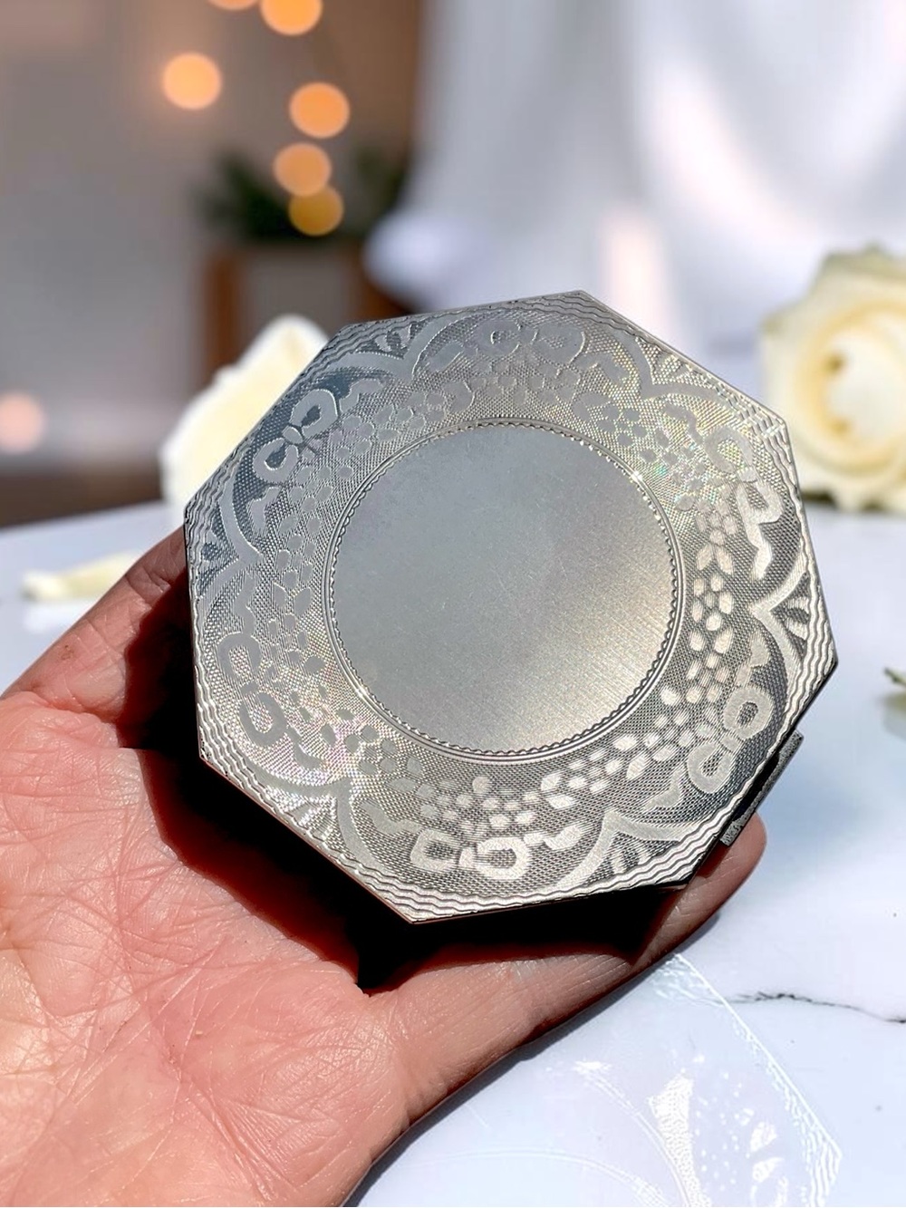 🌺Vintage 1920’s Sterling Art Deco Compact-With Original Box